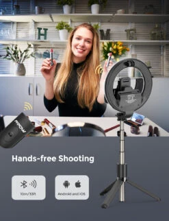 MPOW PA213A LED Ring Light With Selfie Tripod Stand & Phone Holder -MPOW SHOP MPPA213AB B7 V01 201008
