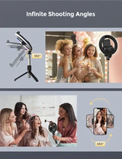 MPOW PA213A LED Ring Light With Selfie Tripod Stand & Phone Holder -MPOW SHOP MPPA213AB B8 V01 201008