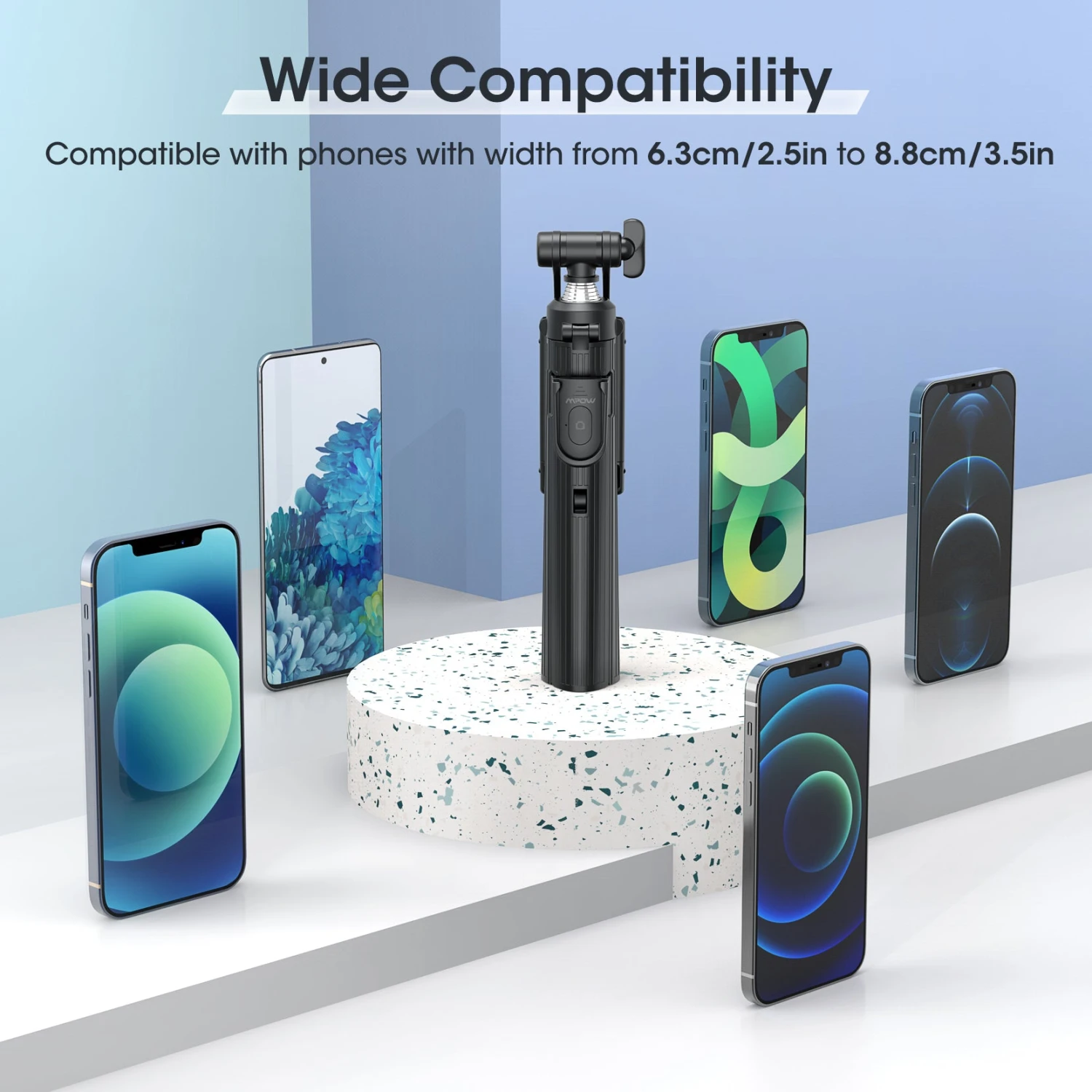 Mpow All In One Extendable Phone Tripod Stand With Bluetooth Remote,Stable Bracket 4 Mpow All In One Extendable Phone Tripod Stand With Bluetooth Remote,Stable Bracket - Image 2