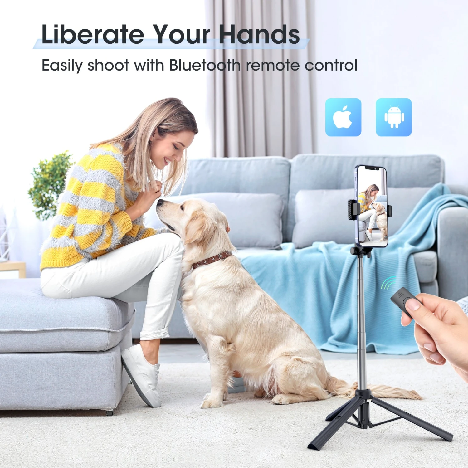 Mpow All In One Extendable Phone Tripod Stand With Bluetooth Remote,Stable Bracket 5 Mpow All In One Extendable Phone Tripod Stand With Bluetooth Remote,Stable Bracket - Image 3