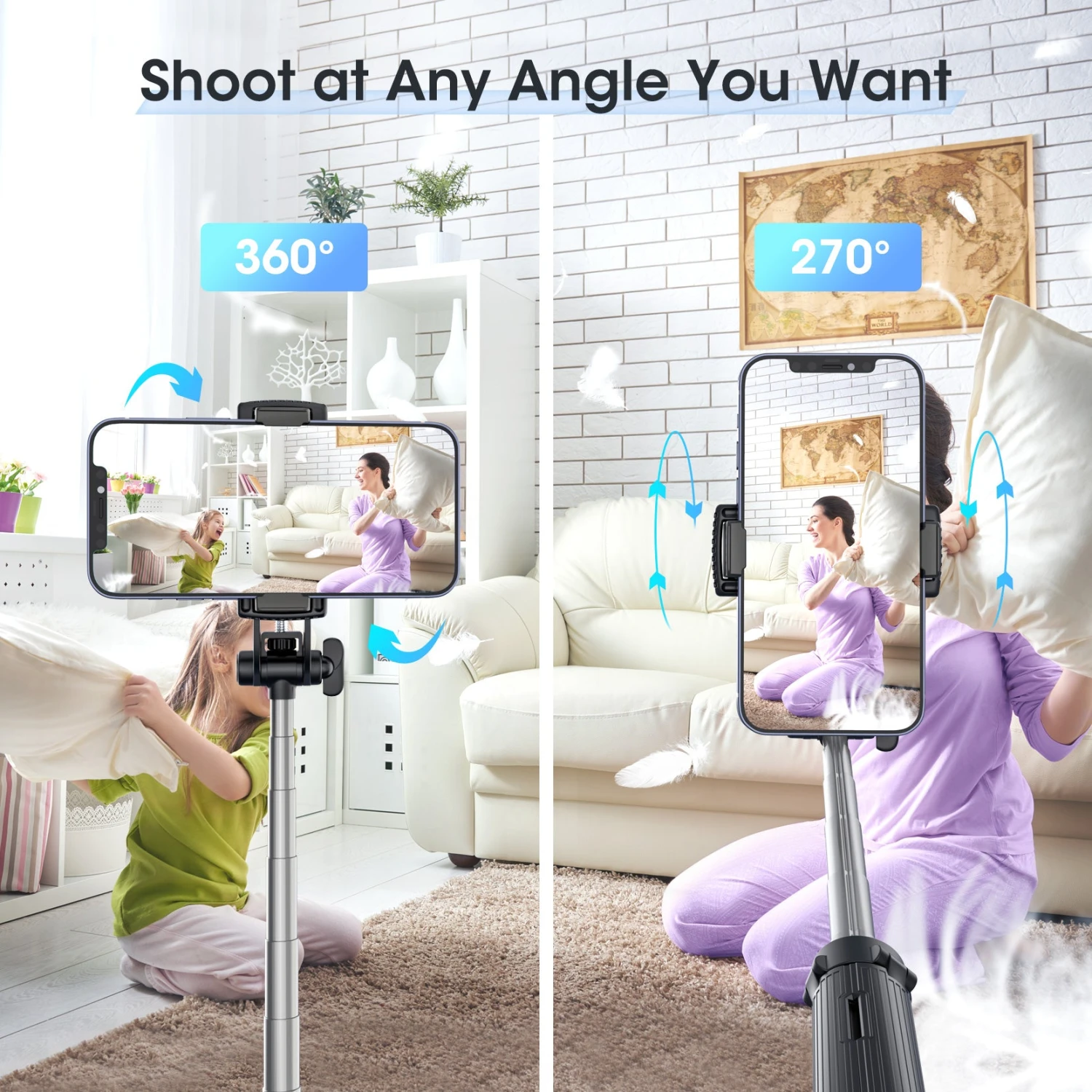 Mpow All In One Extendable Phone Tripod Stand With Bluetooth Remote,Stable Bracket 7 Mpow All In One Extendable Phone Tripod Stand With Bluetooth Remote,Stable Bracket - Image 5