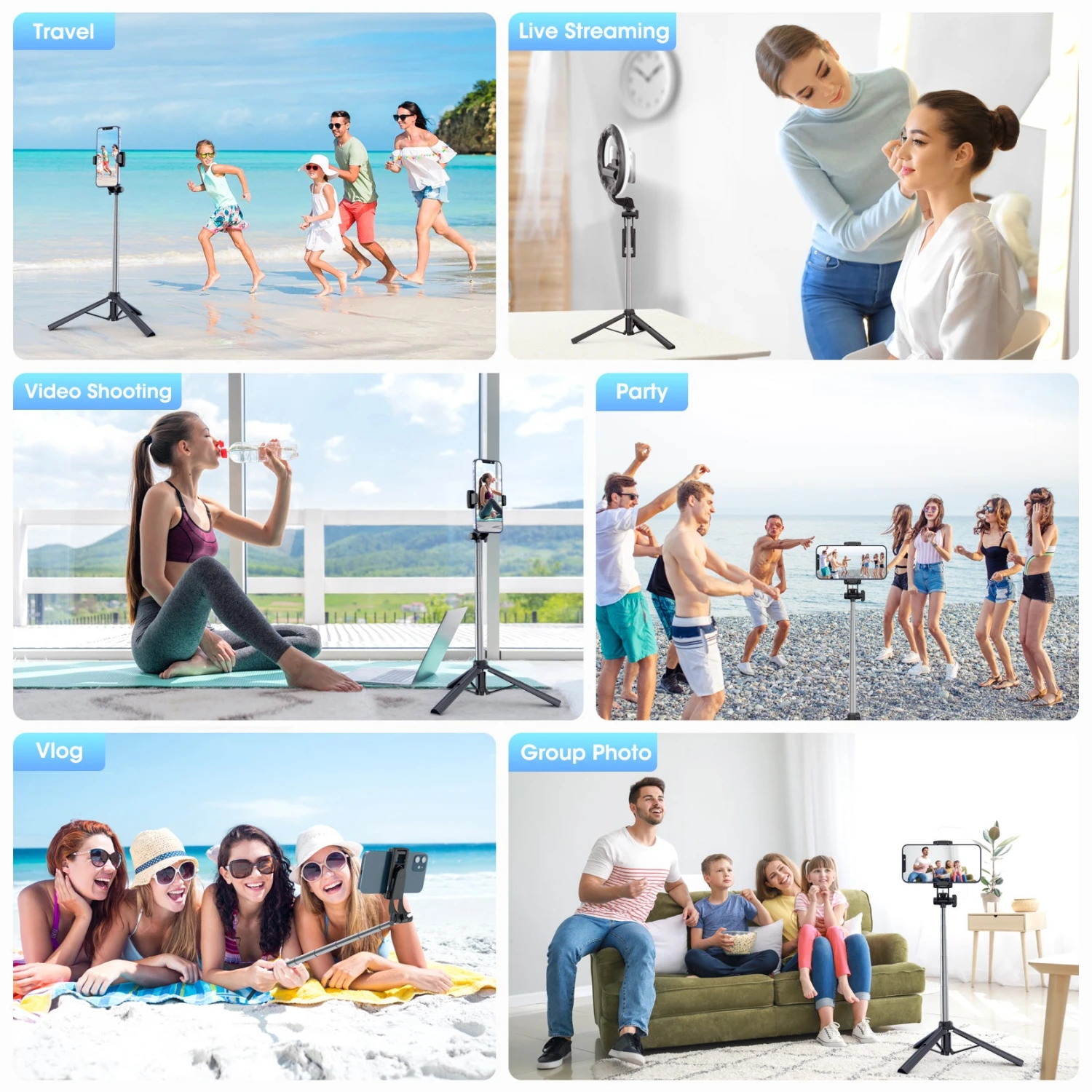 Mpow All In One Extendable Phone Tripod Stand With Bluetooth Remote,Stable Bracket 10 Mpow All In One Extendable Phone Tripod Stand With Bluetooth Remote,Stable Bracket - Image 8