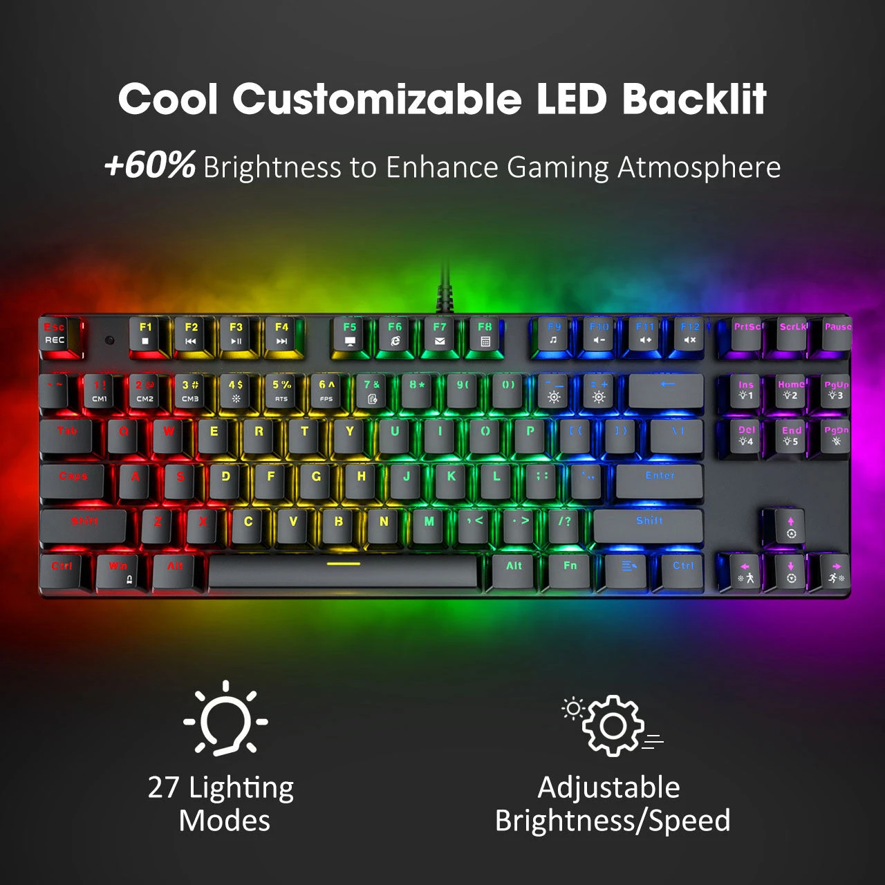 PC244A Mechanical Gaming Keyboard With Blue Switches-Black 4 PC244A Mechanical Gaming Keyboard With Blue Switches-Black - Image 2