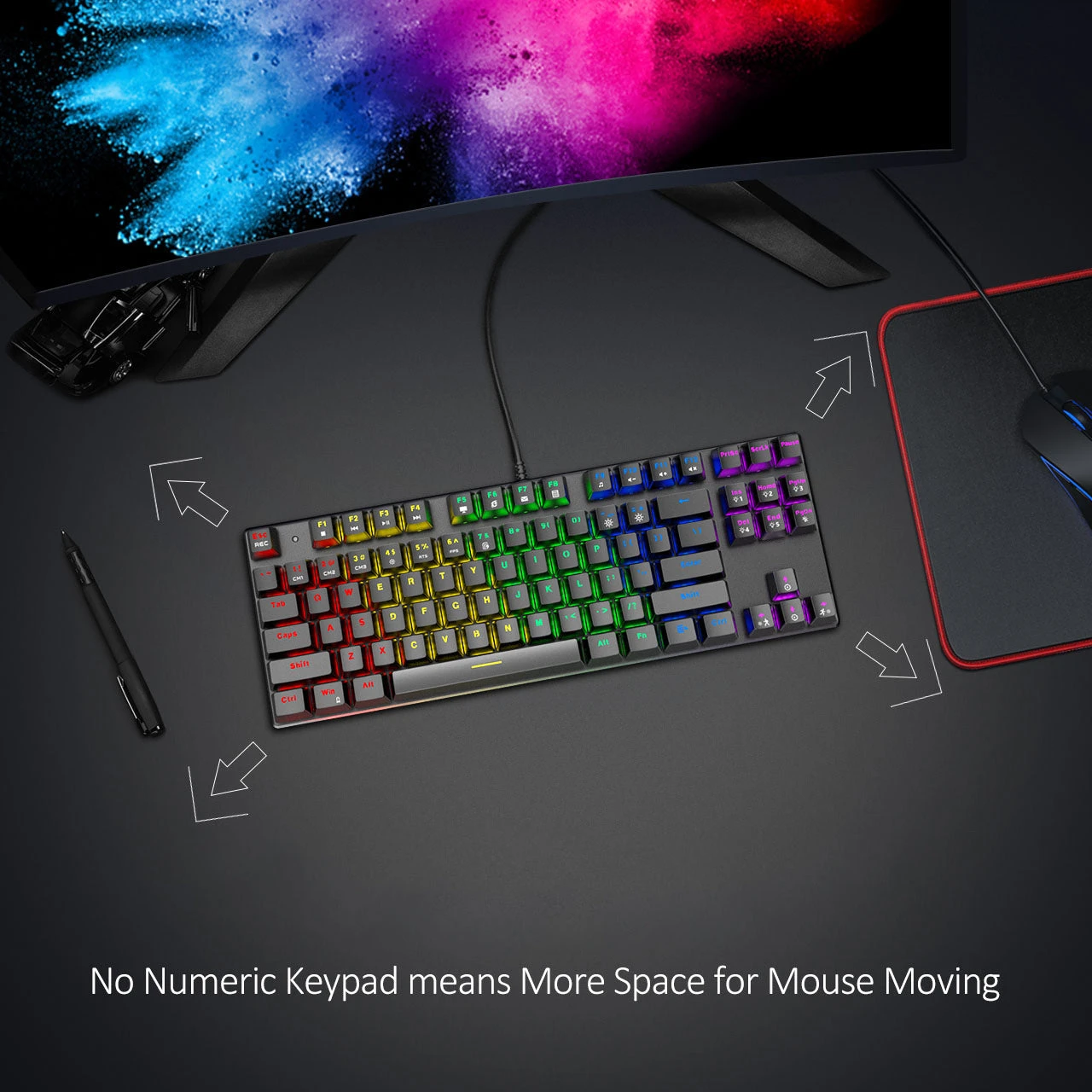 PC244A Mechanical Gaming Keyboard With Blue Switches-Black 9 PC244A Mechanical Gaming Keyboard With Blue Switches-Black - Image 7