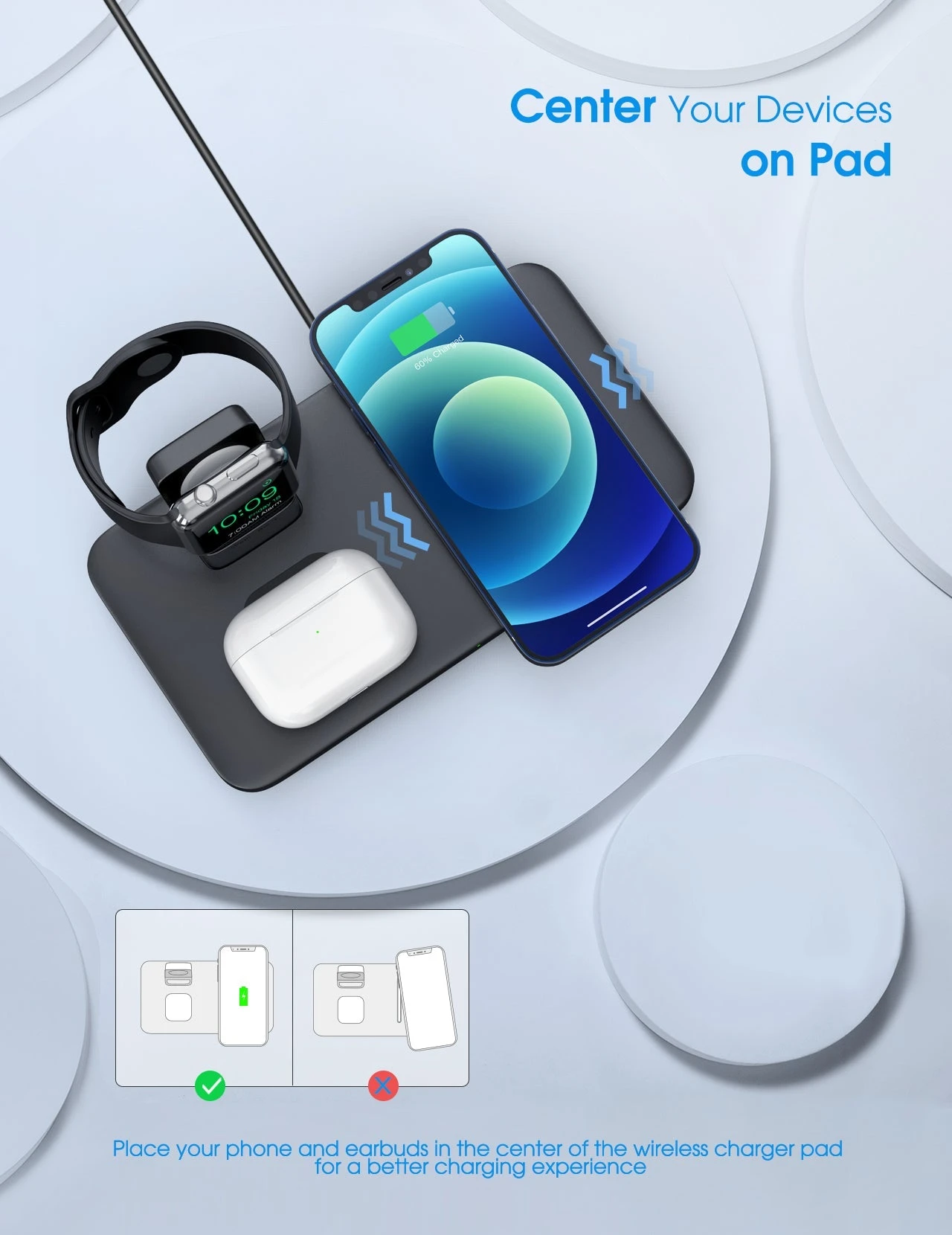 3 In 1 Wireless Charging Station(No Adapter) 6 3 In 1 Wireless Charging Station(No Adapter) - Image 4