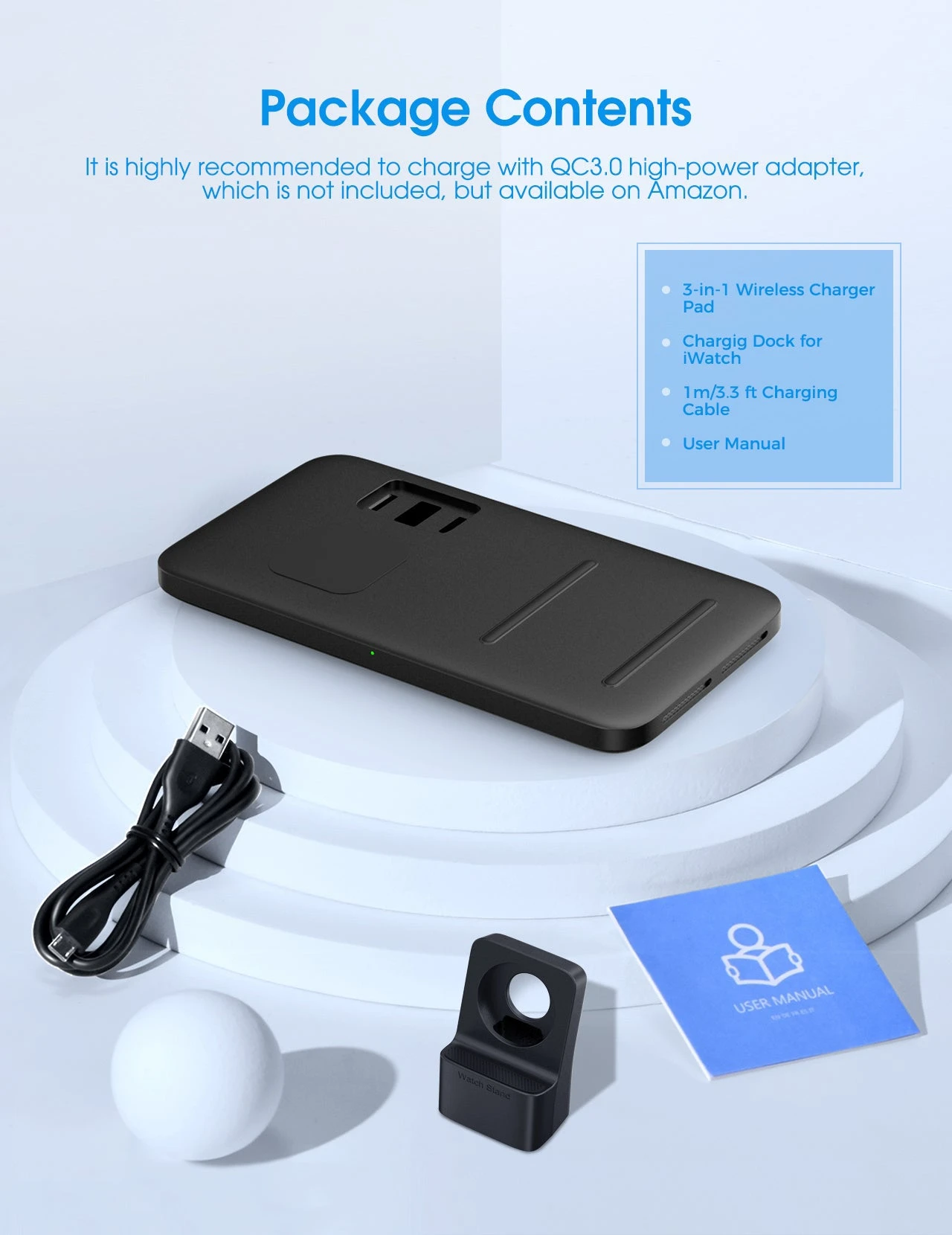 3 In 1 Wireless Charging Station(No Adapter) 9 3 In 1 Wireless Charging Station(No Adapter) - Image 7