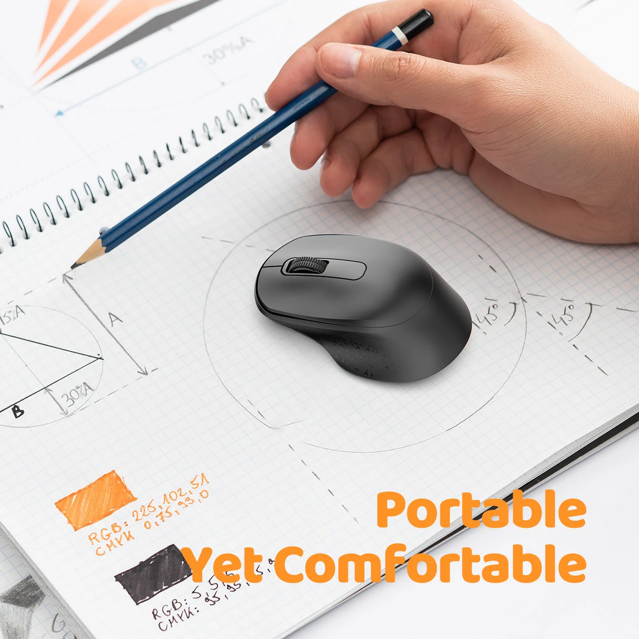 Mini Ergonomic Wireless Mouse 2.4G, Black 5 Mini Ergonomic Wireless Mouse 2.4G, Black - Image 3