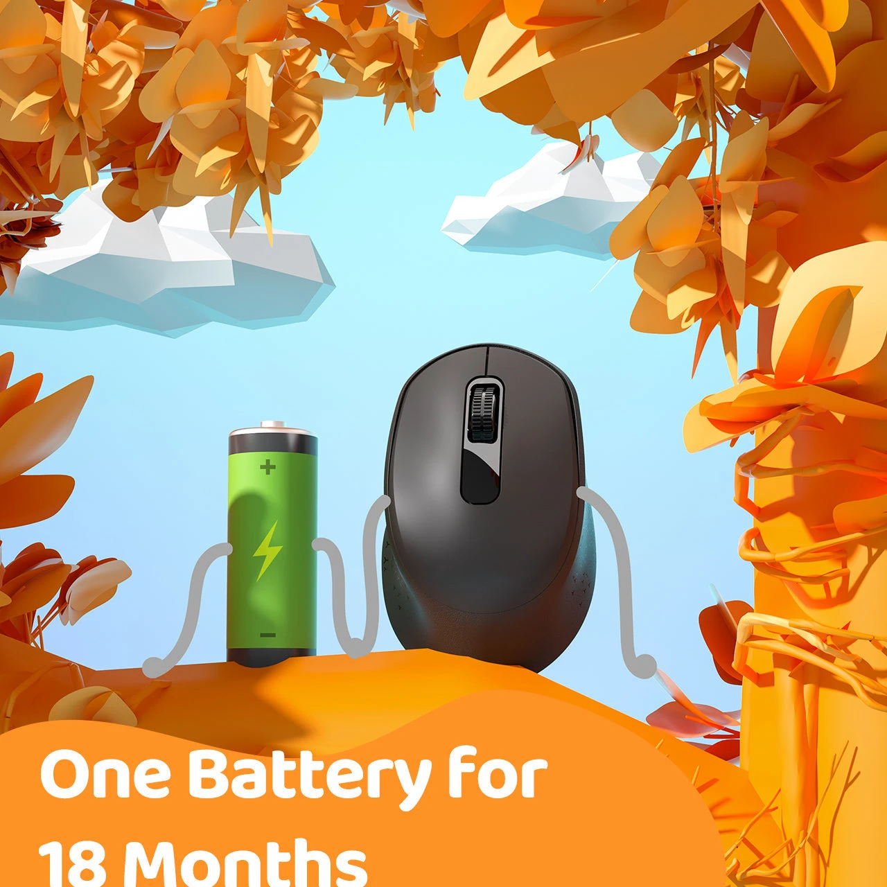 Mini Ergonomic Wireless Mouse 2.4G, Black 7 Mini Ergonomic Wireless Mouse 2.4G, Black - Image 5