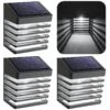 283AW Solar Fence Light White Light (4 Pack) -MPOW SHOP coldwhite4Pcs 01